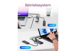 Hub 9-in-1 Hub IcyBox USB 3.2 mit Type-C/Type-A Anschluss