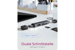 Adapter IcyBox USB 3.2 Gen1 3-in-1 Kartenleser USB Type-C/A