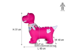 Jamara Hüpftier Dino mit Flügel HoppyDoo mit Pumpe pink