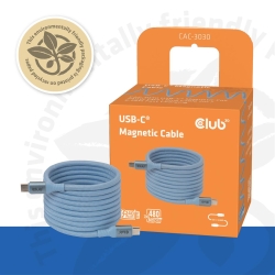 Club3D Lifestyle USB-C Magnetisches Kabel 240W 2m blau St/St