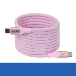 Club3D Lifestyle USB-C Magnetisches Kabel 240W 2m rosa St/St