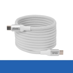 Club3D Lifestyle USB-C Magnetisches Kabel 240W 2m weiß St/St