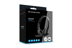 CONCEPTRONIC Headset Stereo AUX/Mikro/Bedien. 1.80m sw
