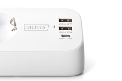 DIGITUS Steckdosenleiste 2x + 2USB 1,5m 12W 30W weiß