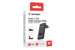 Verbatim GaN III Fold ´n´ Go Charger 2 Port 65W USB-C black
