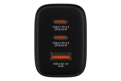 Verbatim GaN III Essentials Charger 3 Port 65W USB-A/C black