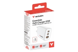 Verbatim GaN III Essentials Charger 3 Port 65W USB-A/C white