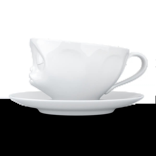 FIFTYEIGHT Kaffeetasse 200ml - Küssend weiß