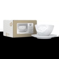 FIFTYEIGHT Kaffeetasse 200ml - Glücklich weiß