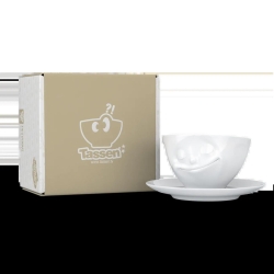 FIFTYEIGHT Kaffeetasse 200ml - Glücklich weiß