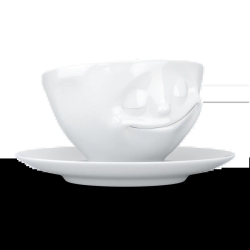 FIFTYEIGHT Kaffeetasse 200ml - Glücklich weiß