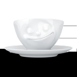 FIFTYEIGHT Kaffeetasse 200ml - Glücklich weiß