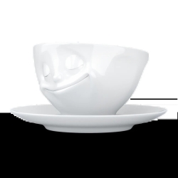FIFTYEIGHT Kaffeetasse 200ml - Glücklich weiß