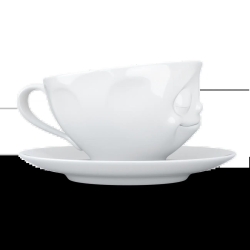 FIFTYEIGHT Kaffeetasse 200ml - Glücklich weiß