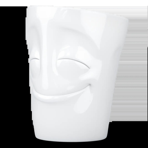 FIFTYEIGHT Henkelbecher 350ml - Vergnügt weiß