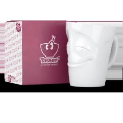 FIFTYEIGHT Henkelbecher 350ml - Vergnügt weiß