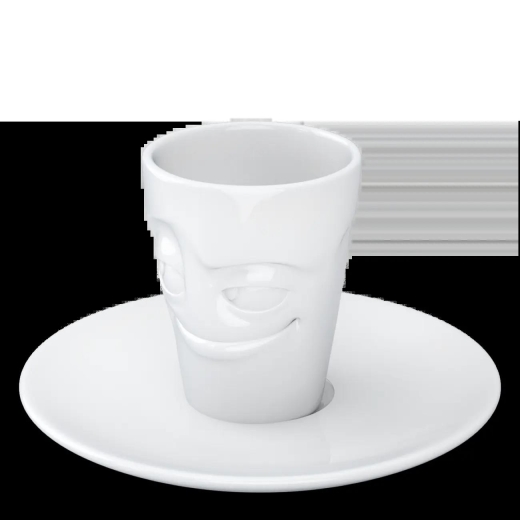 FIFTYEIGHT Espresso Mug mit Henkel 80ml - Verschmitzt weiß