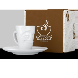 FIFTYEIGHT Espresso Mug mit Henkel 80ml - Verschmitzt weiß