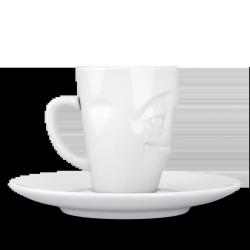 FIFTYEIGHT Espresso Mug mit Henkel 80ml - Verschmitzt weiß