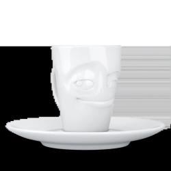 FIFTYEIGHT Espresso Mug mit Henkel 80ml - Verschmitzt weiß