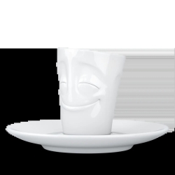 FIFTYEIGHT Espresso Mug mit Henkel 80ml - Vergnügt weiß