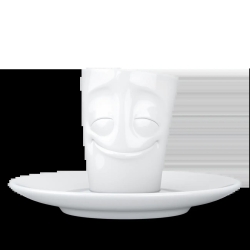 FIFTYEIGHT Espresso Mug mit Henkel 80ml - Vergnügt weiß