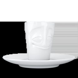 FIFTYEIGHT Espresso Mug mit Henkel 80ml - Vergnügt weiß