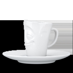 FIFTYEIGHT Espresso Mug mit Henkel 80ml - Vergnügt weiß