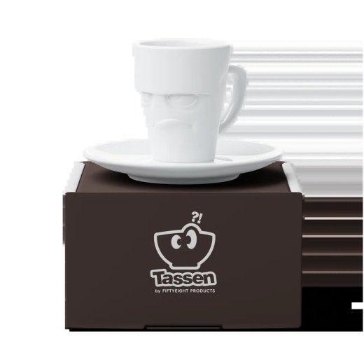 FIFTYEIGHT Espresso Mug mit Henkel 80ml - Grummelig weiß