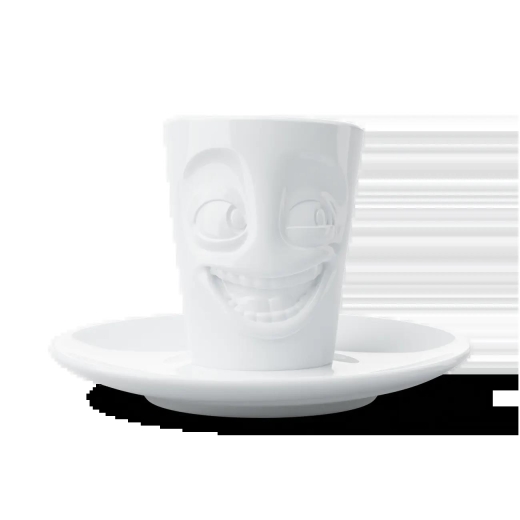 FIFTYEIGHT Espresso Mug mit Henkel 80ml - Witzig weiß