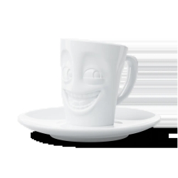 FIFTYEIGHT Espresso Mug mit Henkel 80ml - Witzig weiß