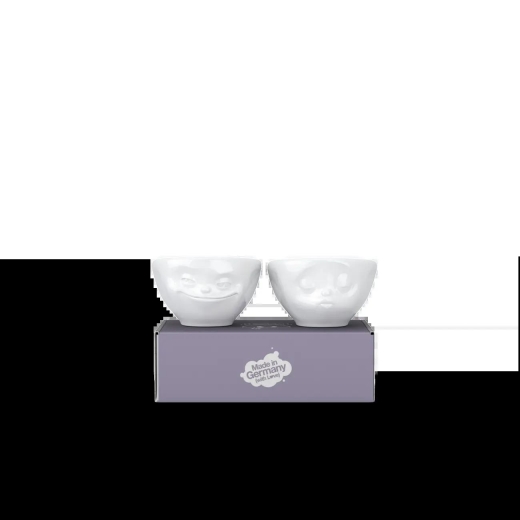 FIFTYEIGHT Schälchen-Set 100ml Grinsend & Küssend weiß