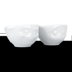 FIFTYEIGHT Schälchen-Set 100ml Grinsend & Küssend weiß