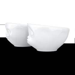 FIFTYEIGHT Schälchen-Set 100ml Grinsend & Küssend weiß