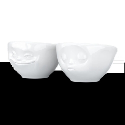 FIFTYEIGHT Schälchen-Set 100ml Grinsend & Küssend weiß
