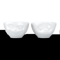 FIFTYEIGHT Schälchen-Set 100ml Grinsend & Küssend weiß