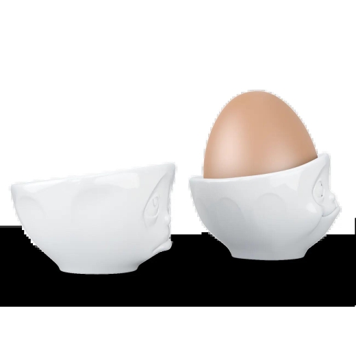FIFTYEIGHT Eierbecher Set Nr.2 - Och bitte & Lecker weiß