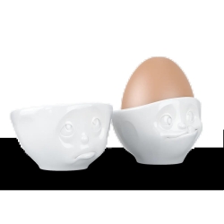 FIFTYEIGHT Eierbecher Set Nr.2 - Och bitte & Lecker weiß