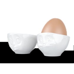 FIFTYEIGHT Eierbecher Set Nr.2 - Och bitte & Lecker weiß