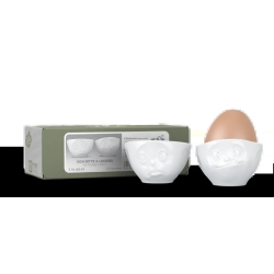 FIFTYEIGHT Eierbecher Set Nr.2 - Och bitte & Lecker weiß