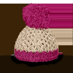 FIFTYEIGHT Eierbecher Mützchen elfenbein/fuchsia