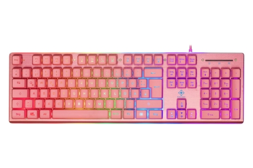 Deltaco Gaming Tastatur USB, RGB, pink, PK75