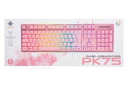 Deltaco Gaming Tastatur USB, RGB, pink, PK75