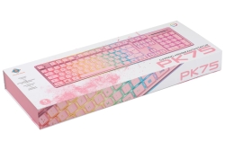 Deltaco Gaming Tastatur USB, RGB, pink, PK75
