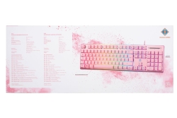 Deltaco Gaming Tastatur USB, RGB, pink, PK75