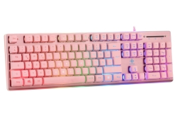 Deltaco Gaming Tastatur USB, RGB, pink, PK75