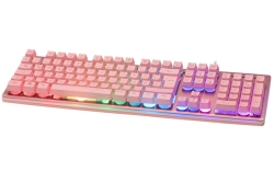 Deltaco Gaming Tastatur USB, RGB, pink, PK75