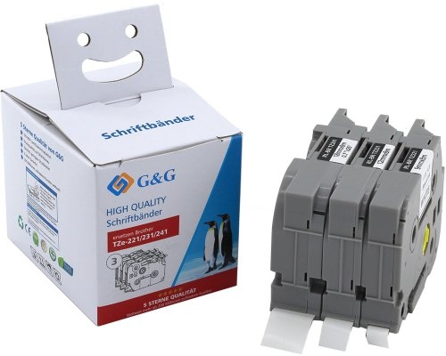 G&G Schriftbänder 3er Pack für Brother TZe-221/-231/-241