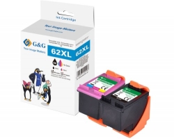 G&G XL-Patrone Multipack kompatibel mit HP 62XL BK + COL