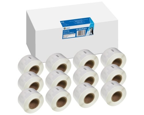 G&G Etiketten 12 x 130 Stück für DYMO 99010/ S0722370